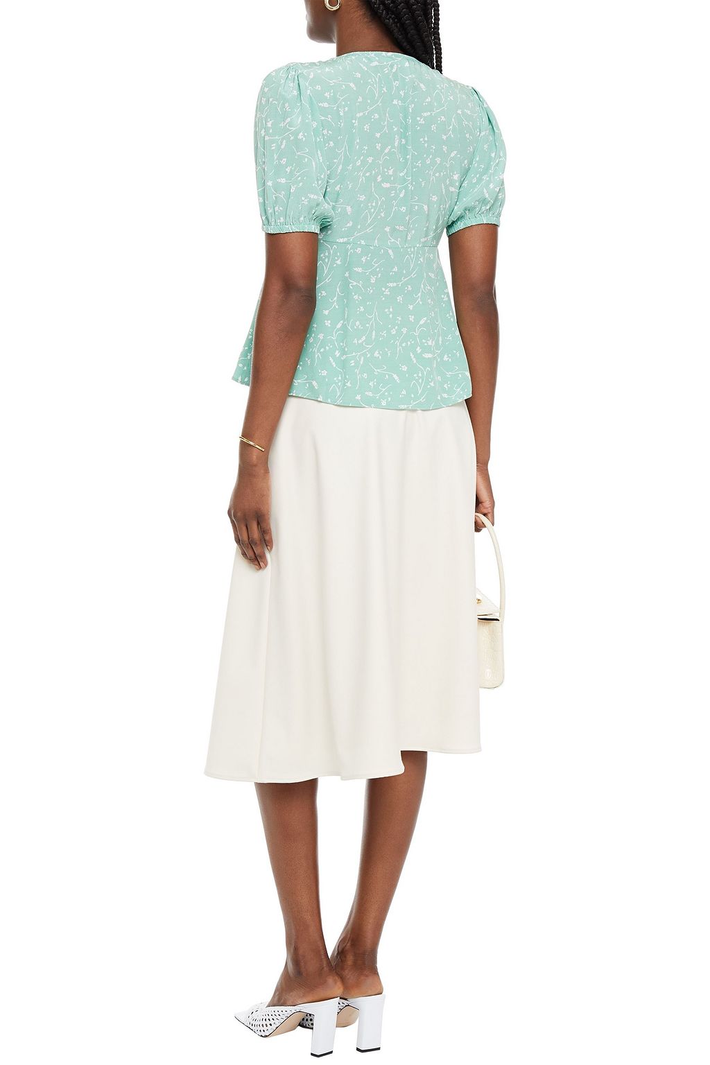 SAMSØE Φ SAMSØE Gathered floral-print crepe top