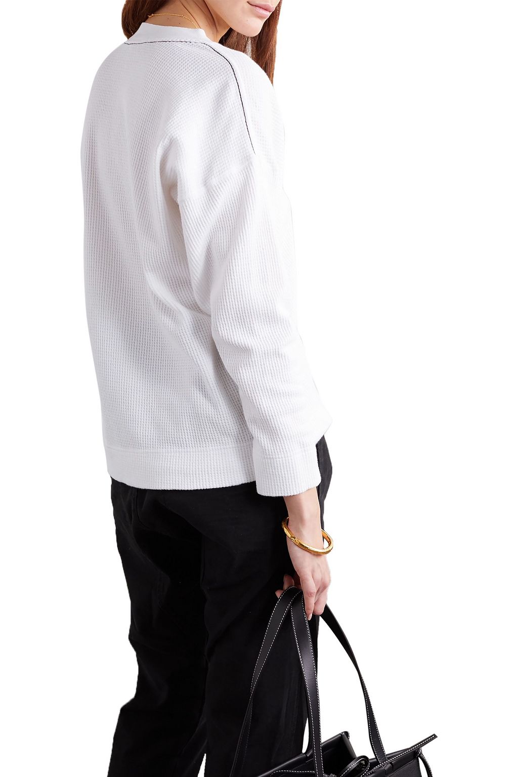 BASSIKE Waffle-knit cotton top