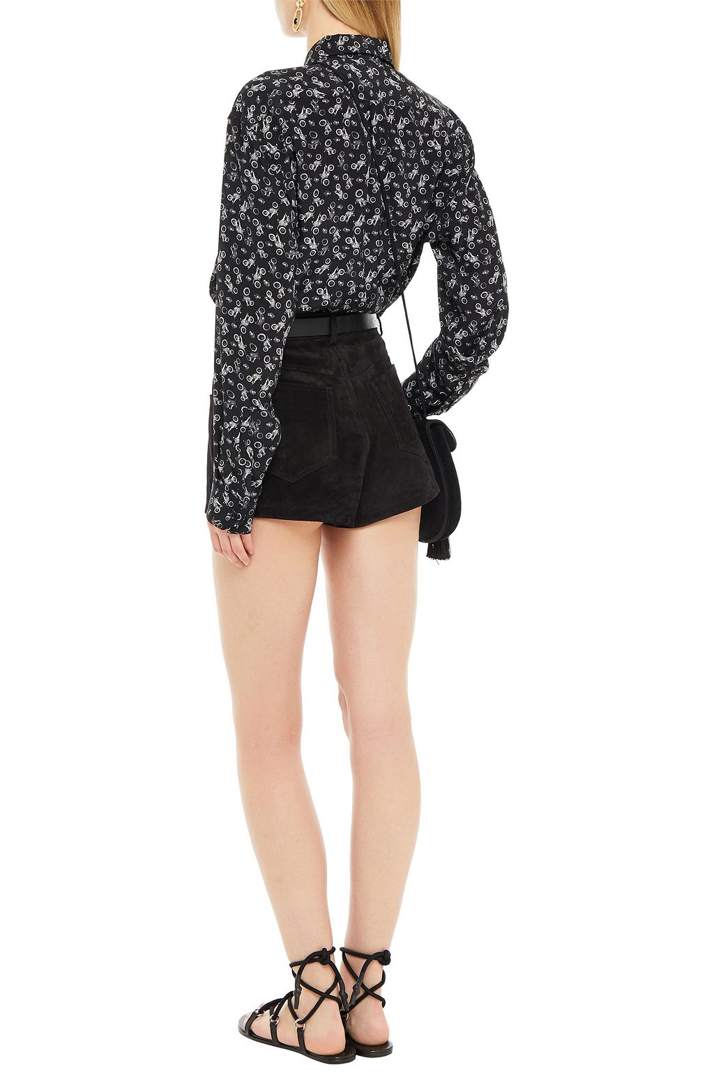 SAINT LAURENT Printed silk crepe de chine shirt