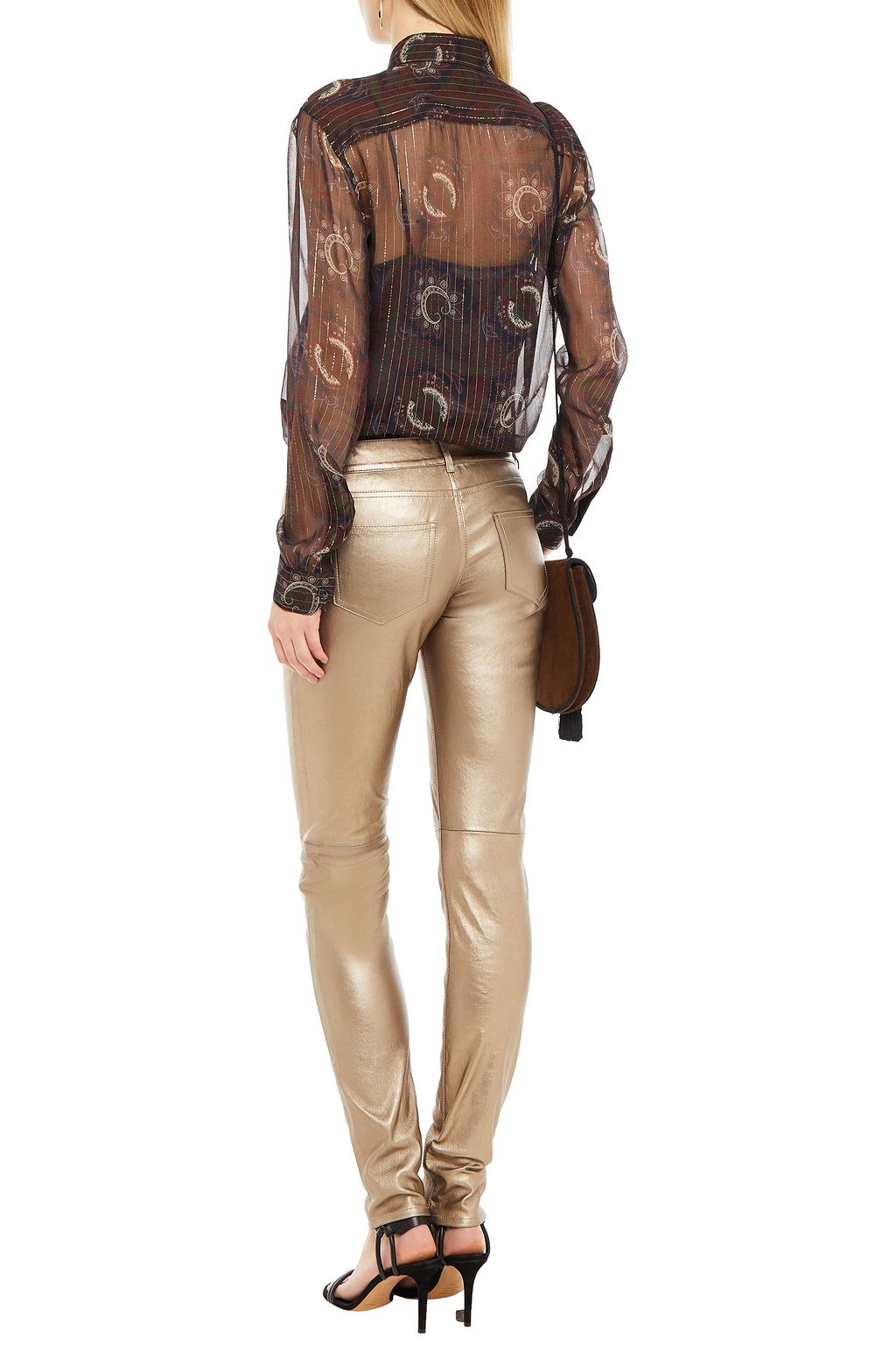 SAINT LAURENT Printed silk-blend chiffon shirt