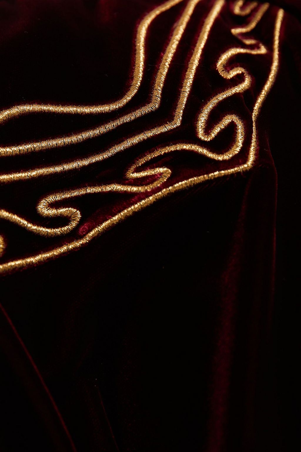 SAINT LAURENT Embroidered velvet shirt