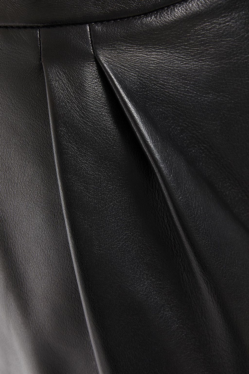 SAINT LAURENT Pleated leather tapered pants