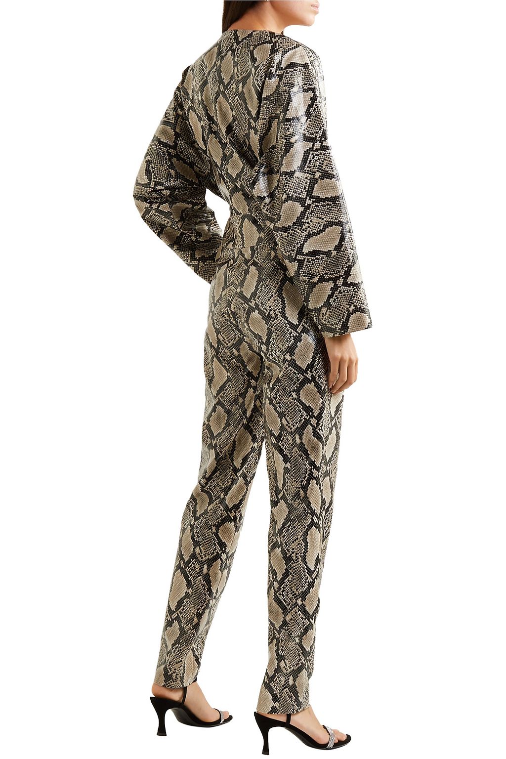 STAND STUDIO + Pernille Teisbaek Amiya snake-effect faux leather jumpsuit