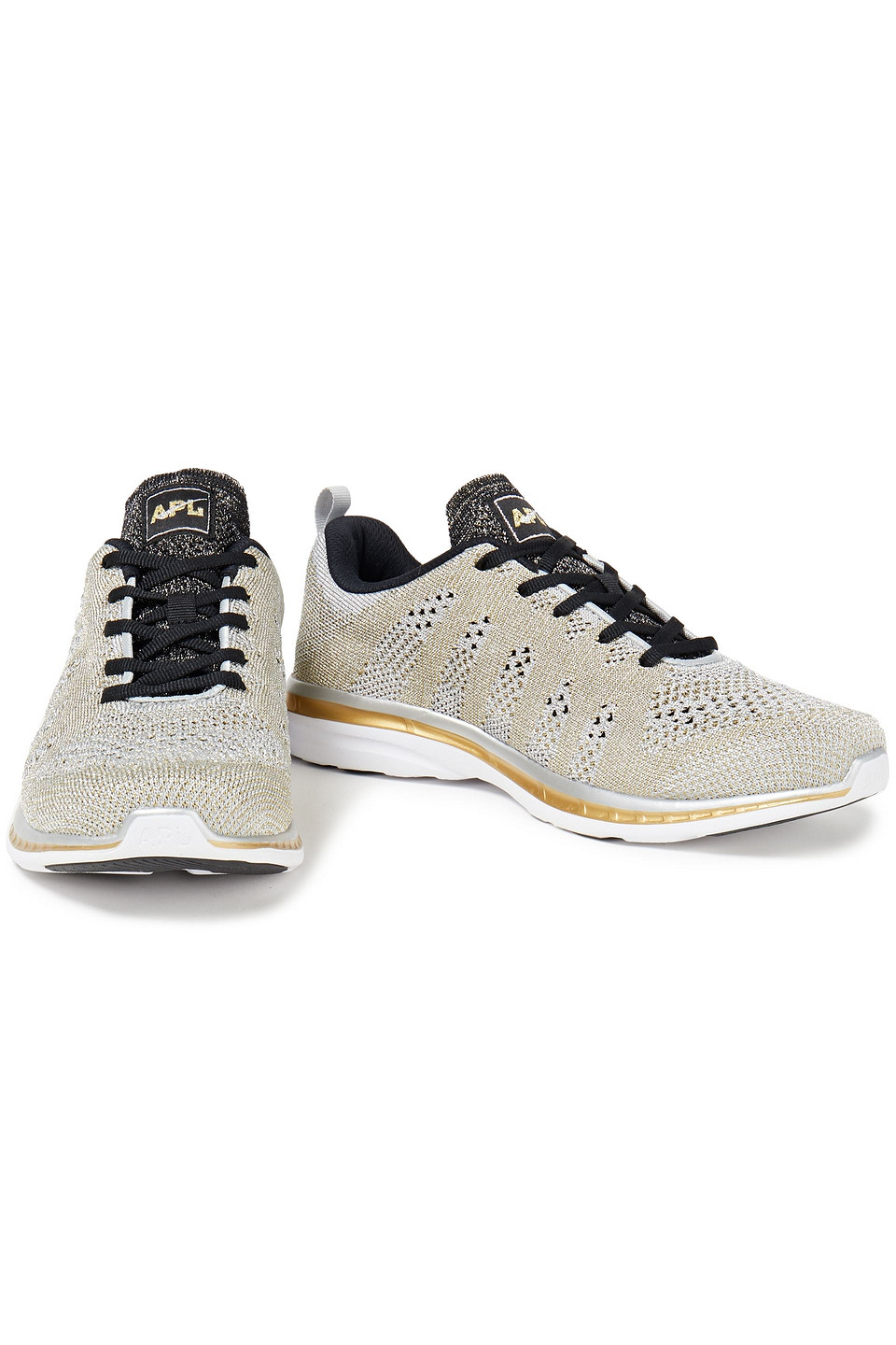 Apl Athletic Propulsion Labs Techloom Pro Metallic Mesh Trainers In Gold