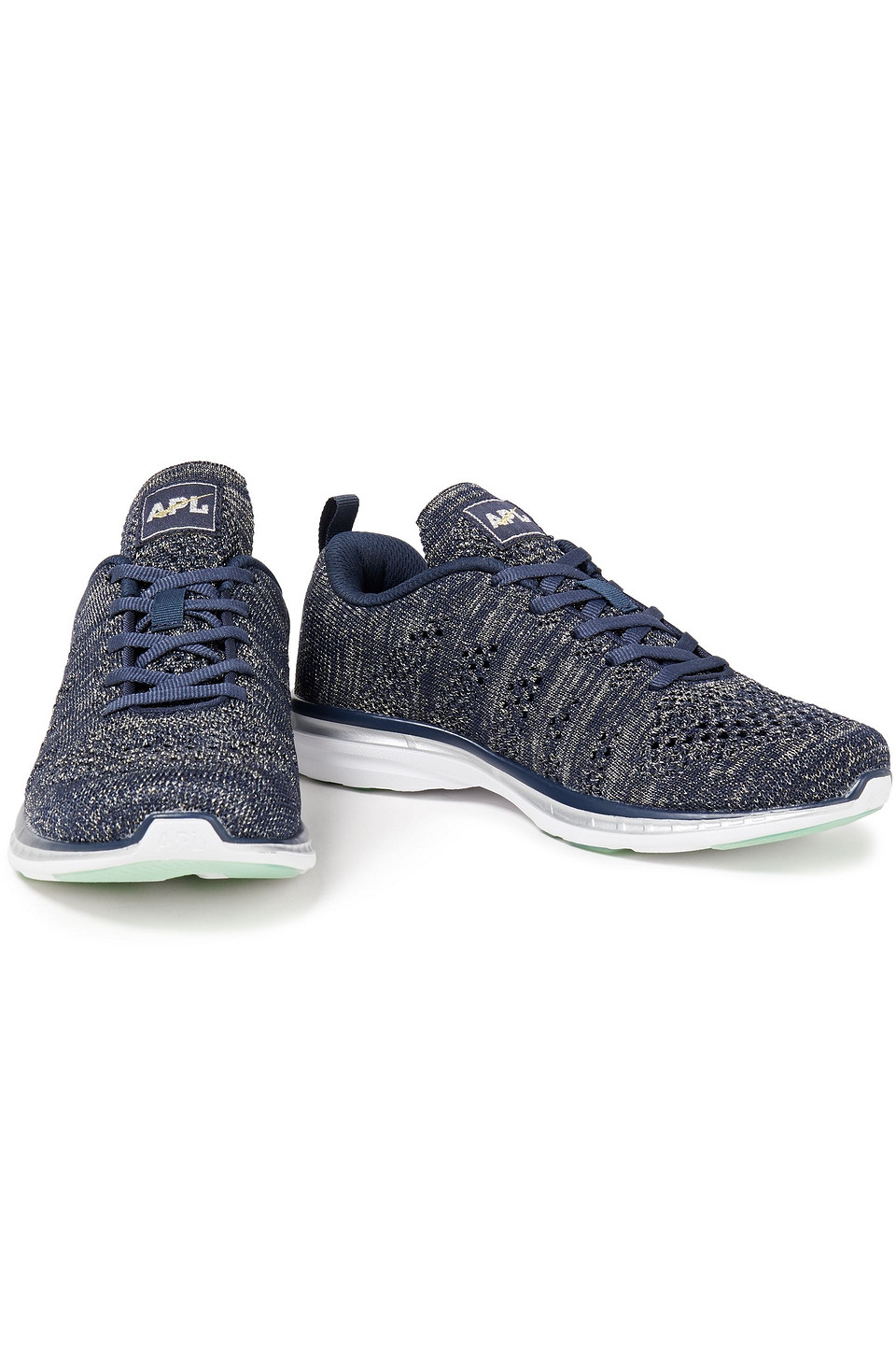 Apl Athletic Propulsion Labs Techloom Pro Metallic Mesh Trainers In Navy