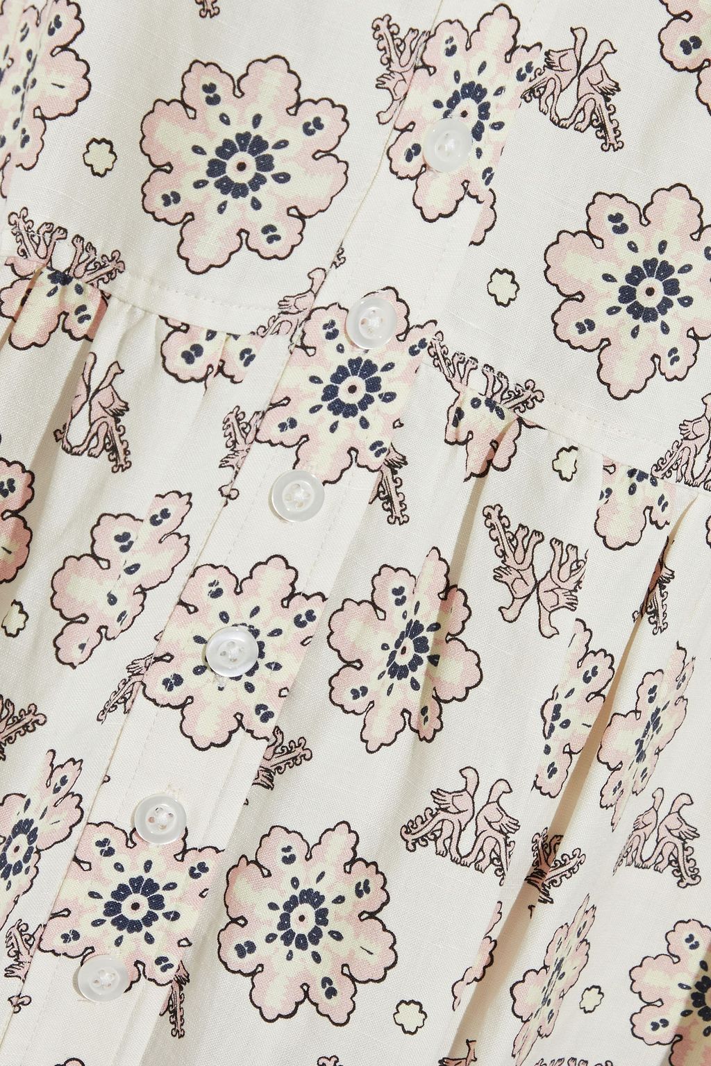 A.L.C. Jolie printed silk and linen-blend midi dress