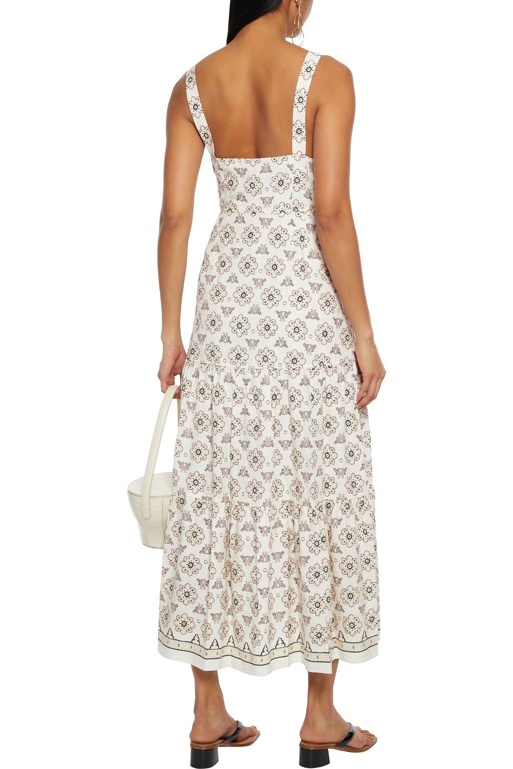 A.L.C. Jolie printed silk and linen-blend midi dress