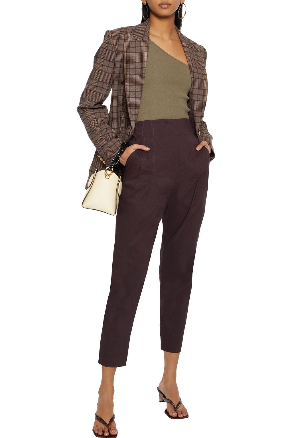 A.L.C. Davon cropped linen-blend tapered pants