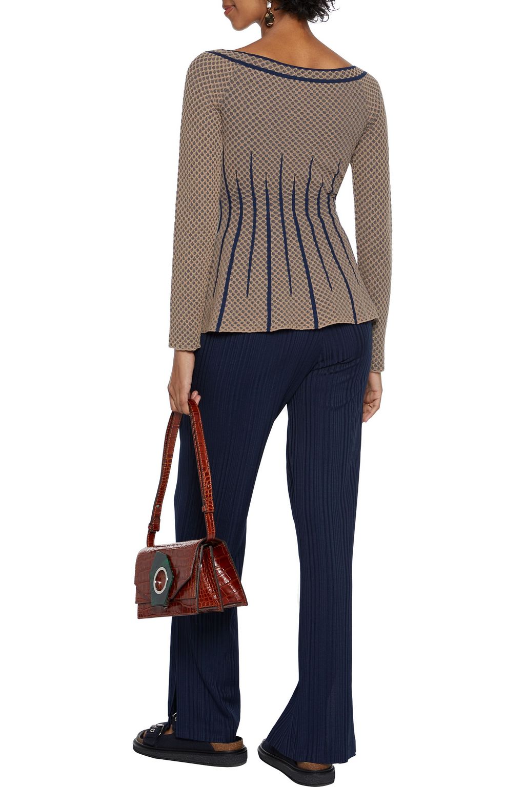 M MISSONI Jacquard-knit peplum top