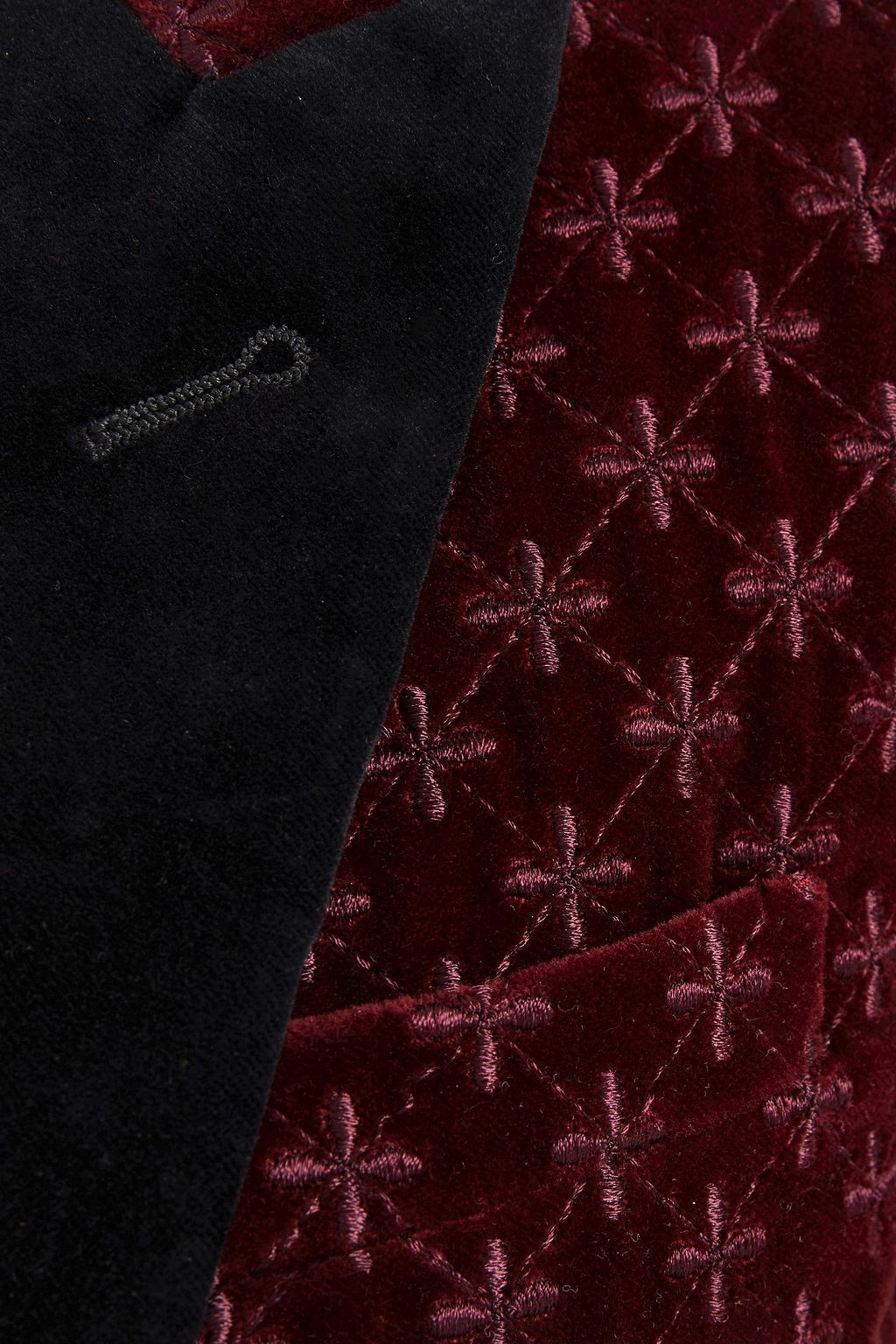 SAINT LAURENT Embroidered cotton-blend velvet blazer