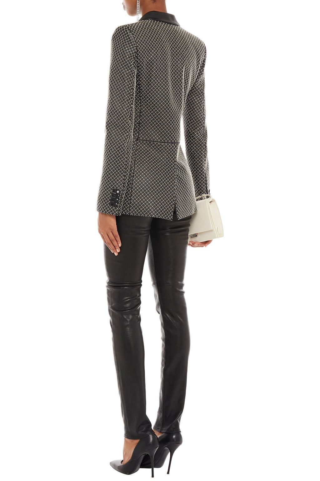 SAINT LAURENT Studded leather blazer