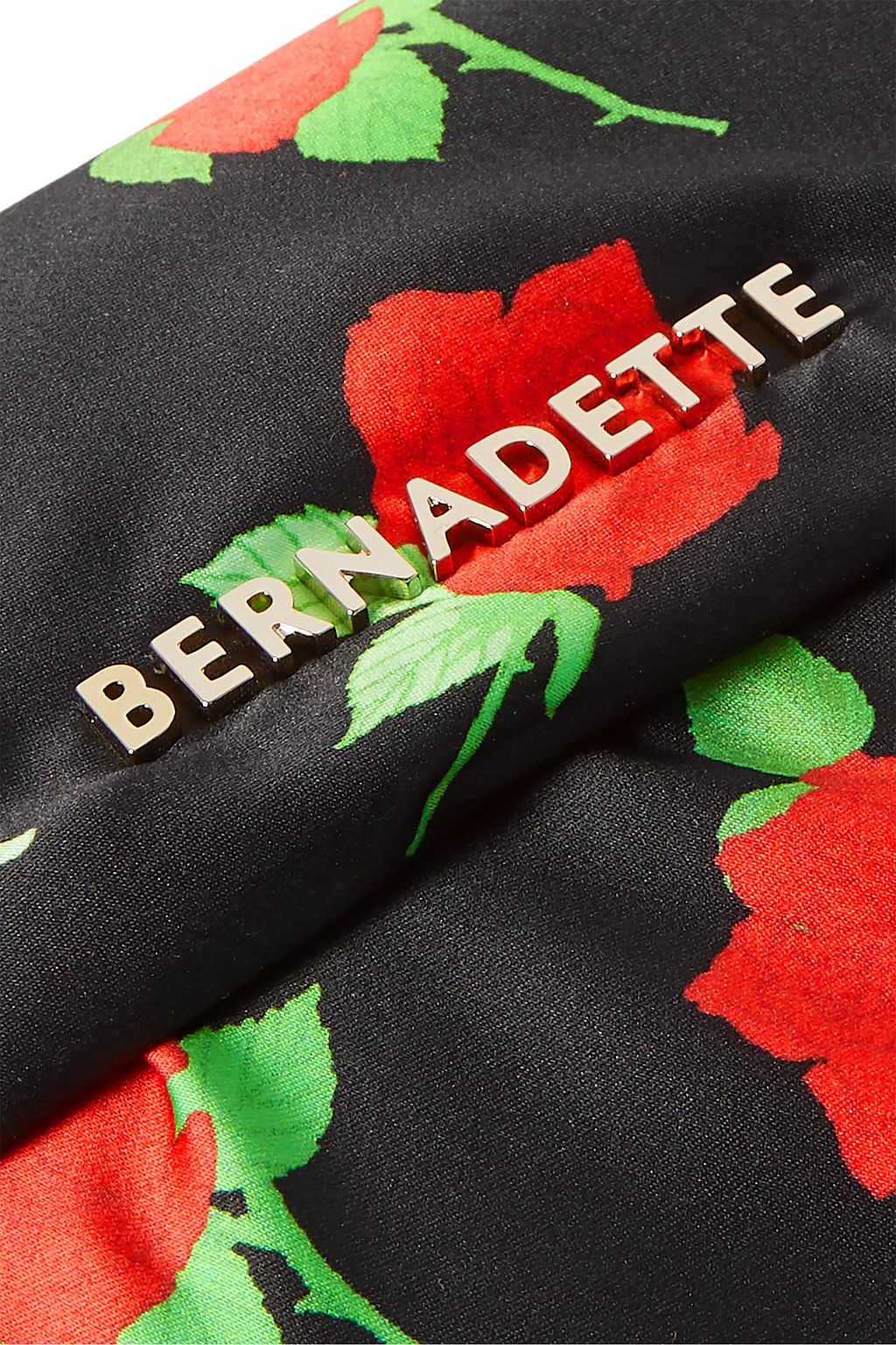 BERNADETTE Belinda knotted floral-print satin clutch