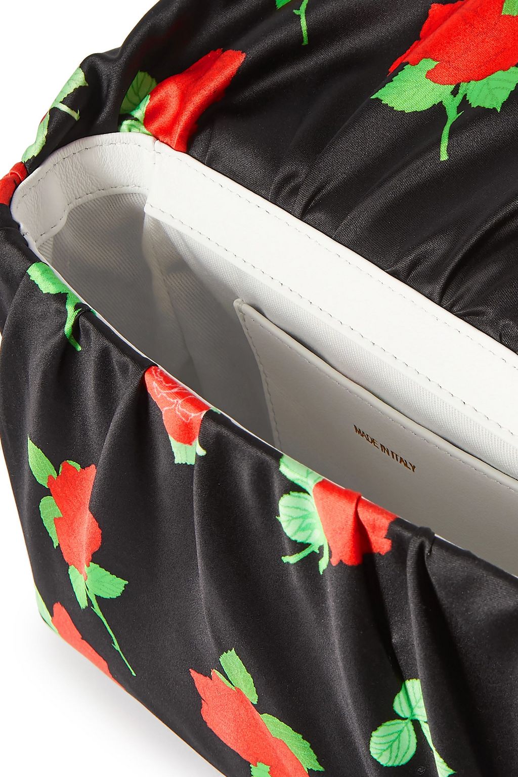 BERNADETTE Belinda knotted floral-print satin clutch