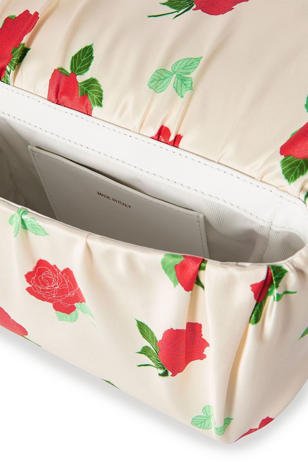 BERNADETTE Belinda knotted floral-print satin clutch