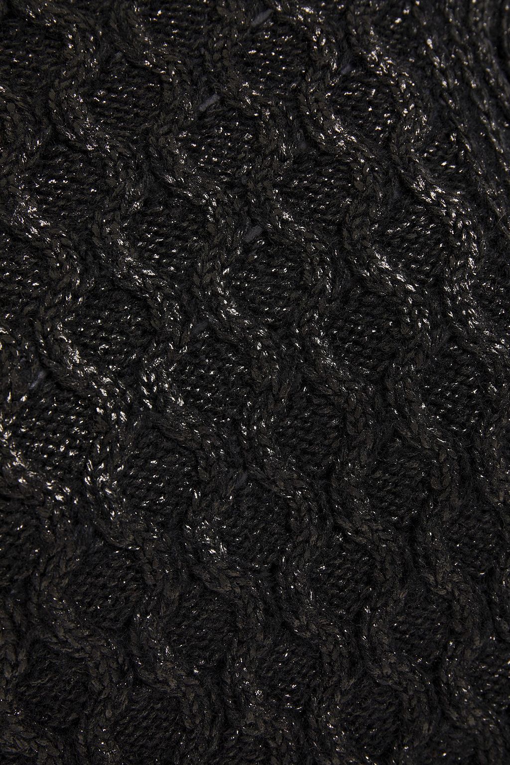 SAINT LAURENT Coated cable-knit wool sweater