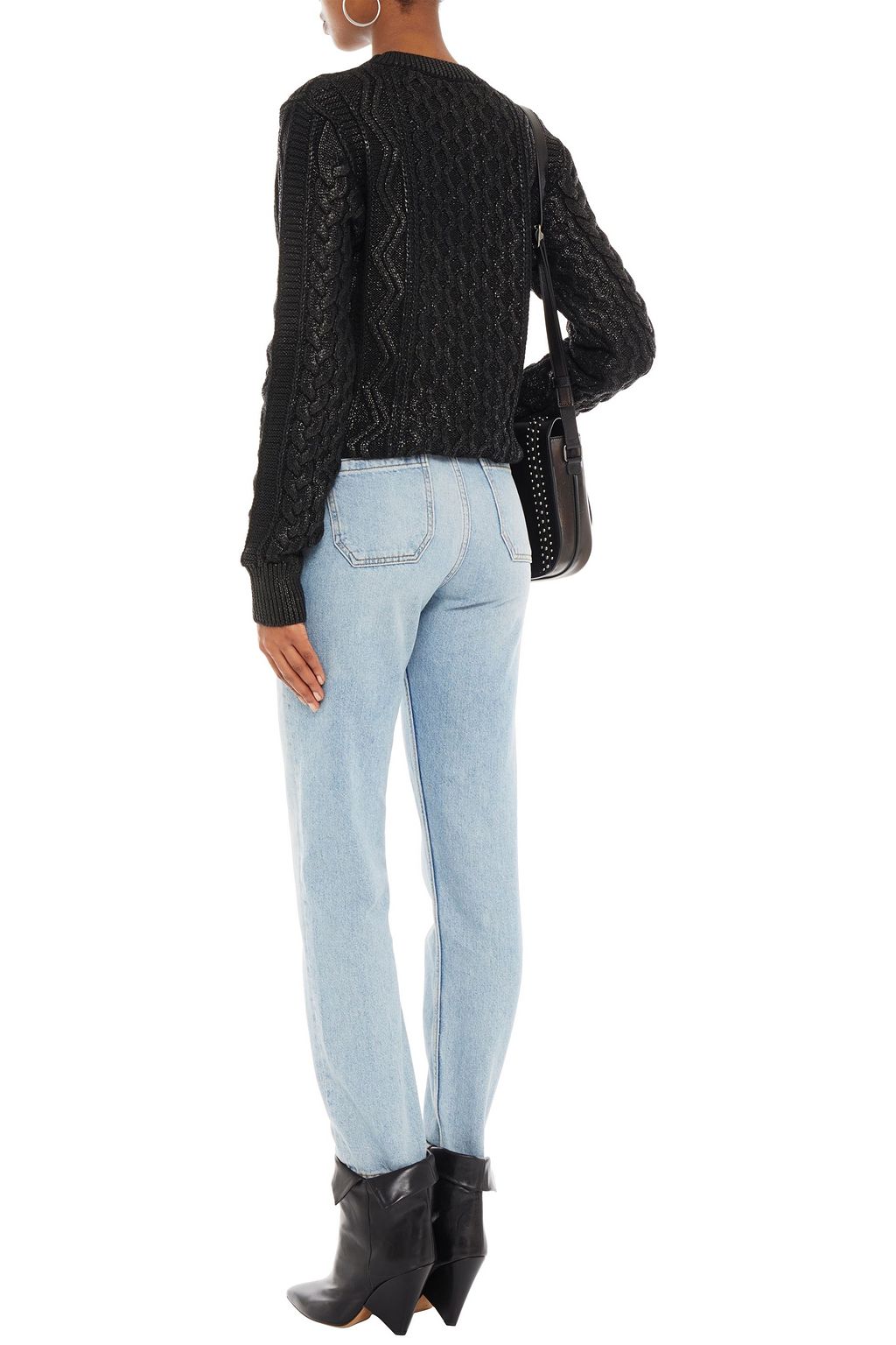 SAINT LAURENT Coated cable-knit wool sweater