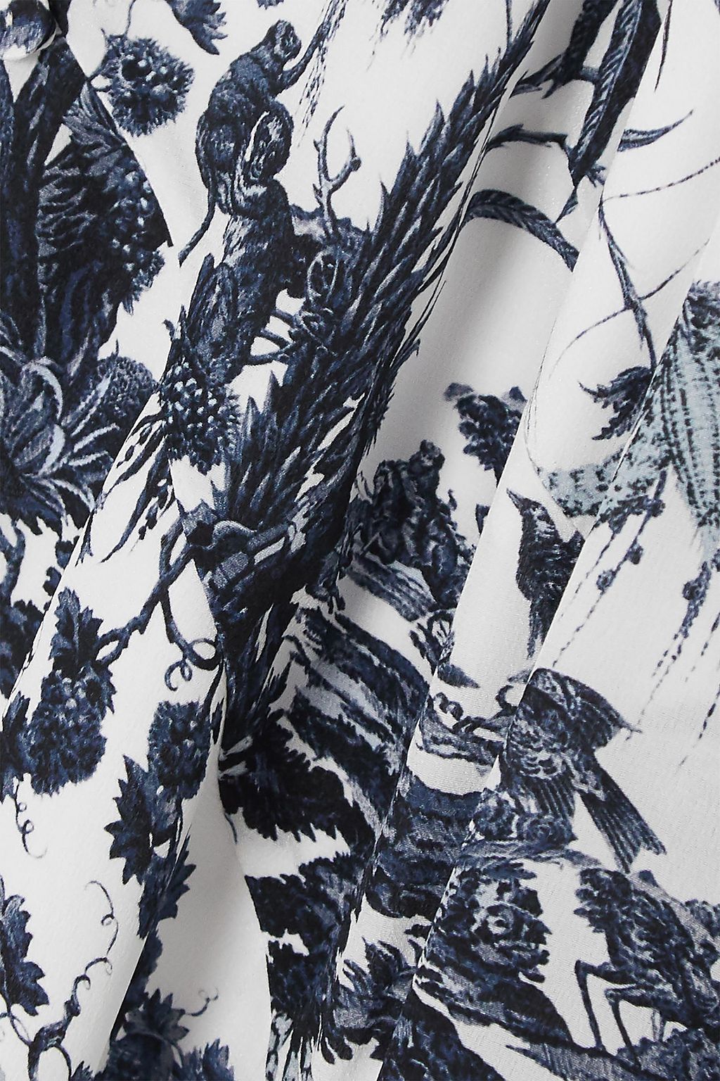 ERDEM Miguella ruffled printed silk crepe de chine midi dress