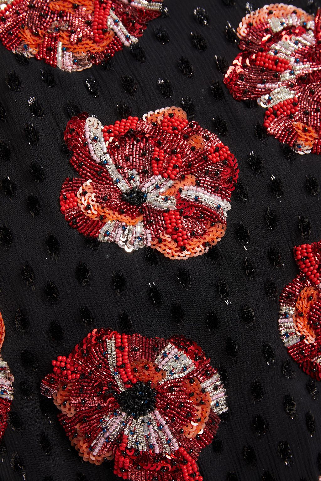 SAINT LAURENT Sequin-embellished suede mini dress