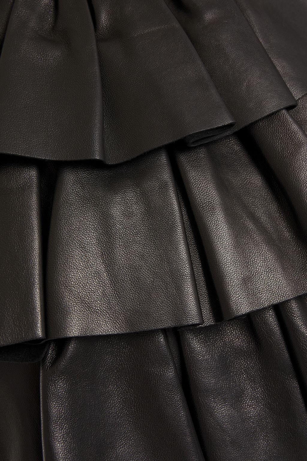 SAINT LAURENT Ruffled leather blouse