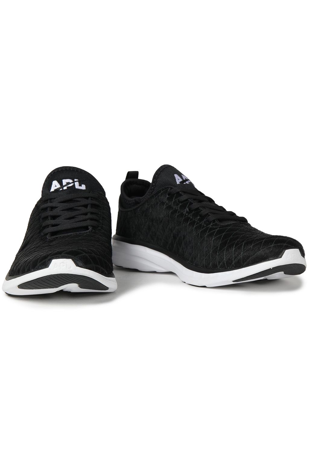 APL ATHLETIC PROPULSION LABS TechLoom Pro glittered calf hair and neoprene sneakers