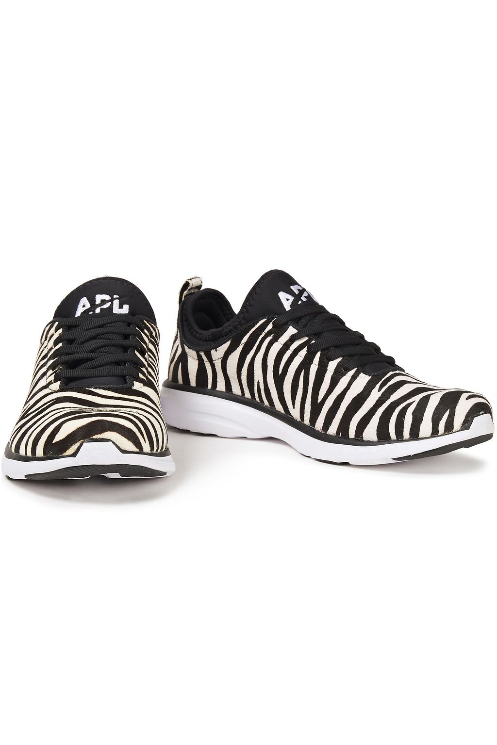 APL ATHLETIC PROPULSION LABS TechLoom Pro zebra-print calf hair and neoprene sneakers