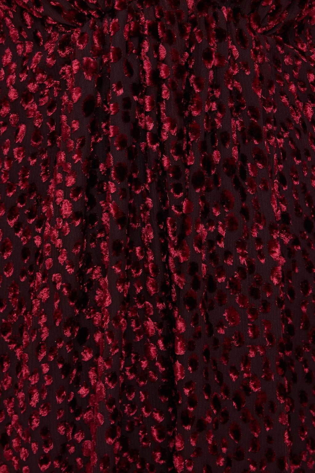 SAINT LAURENT Gathered devoré-velvet mini dress