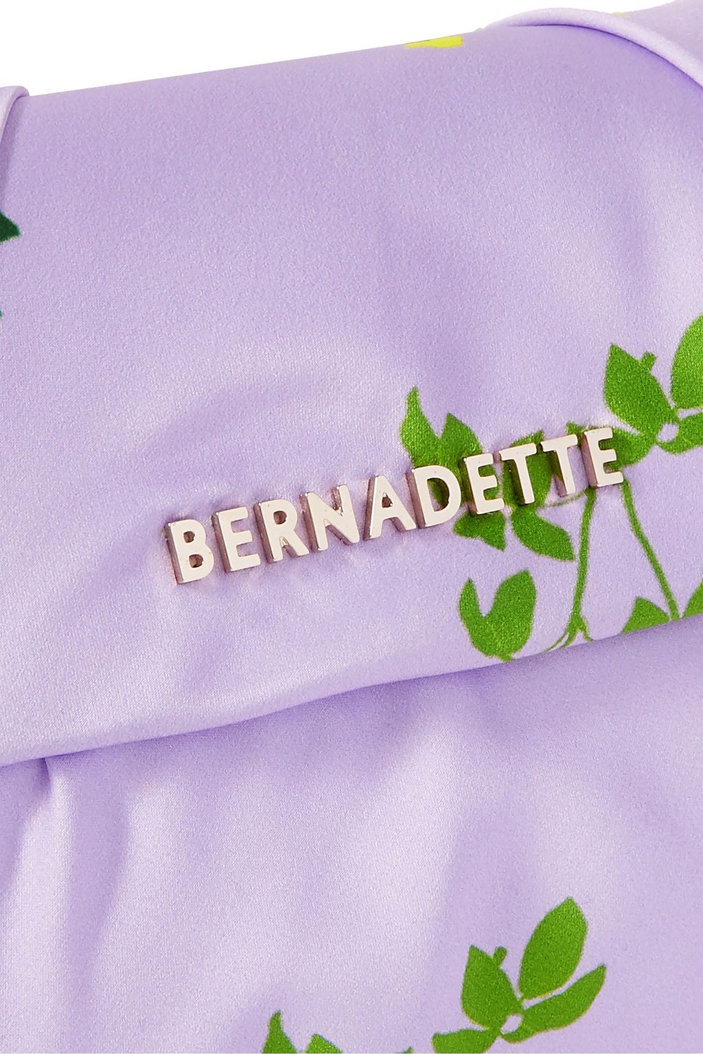 BERNADETTE Belinda knotted floral-print satin clutch