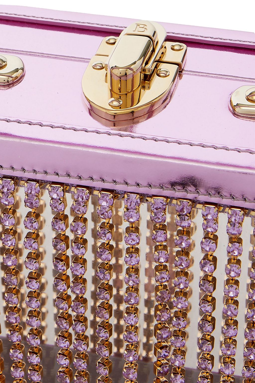 AREA Ling Ling crystal-embellished metallic leather and PVC tote