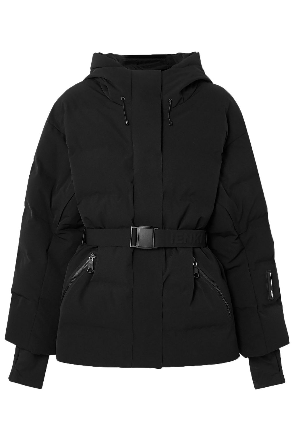 belted ski jacket
