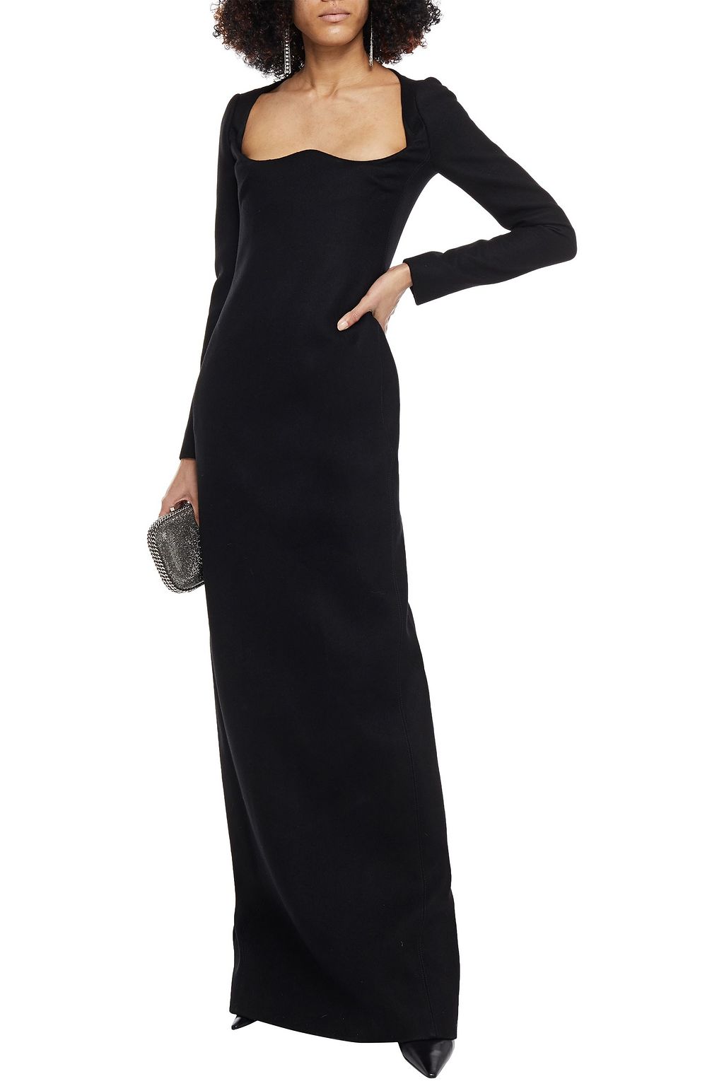 SAINT LAURENT Wool-felt maxi dress