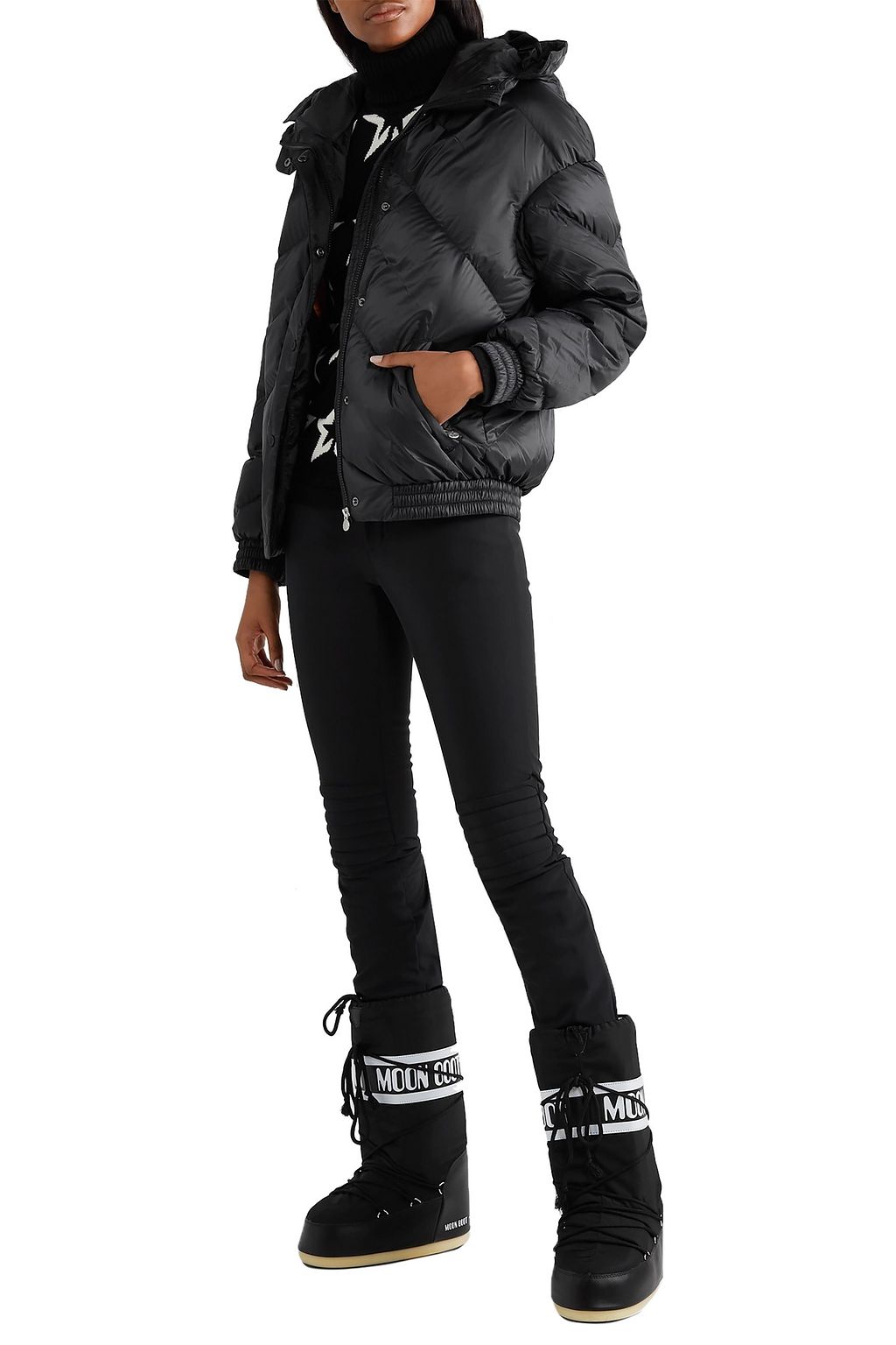 PERFECT MOMENT Oversized hooded quilted shell down jacket