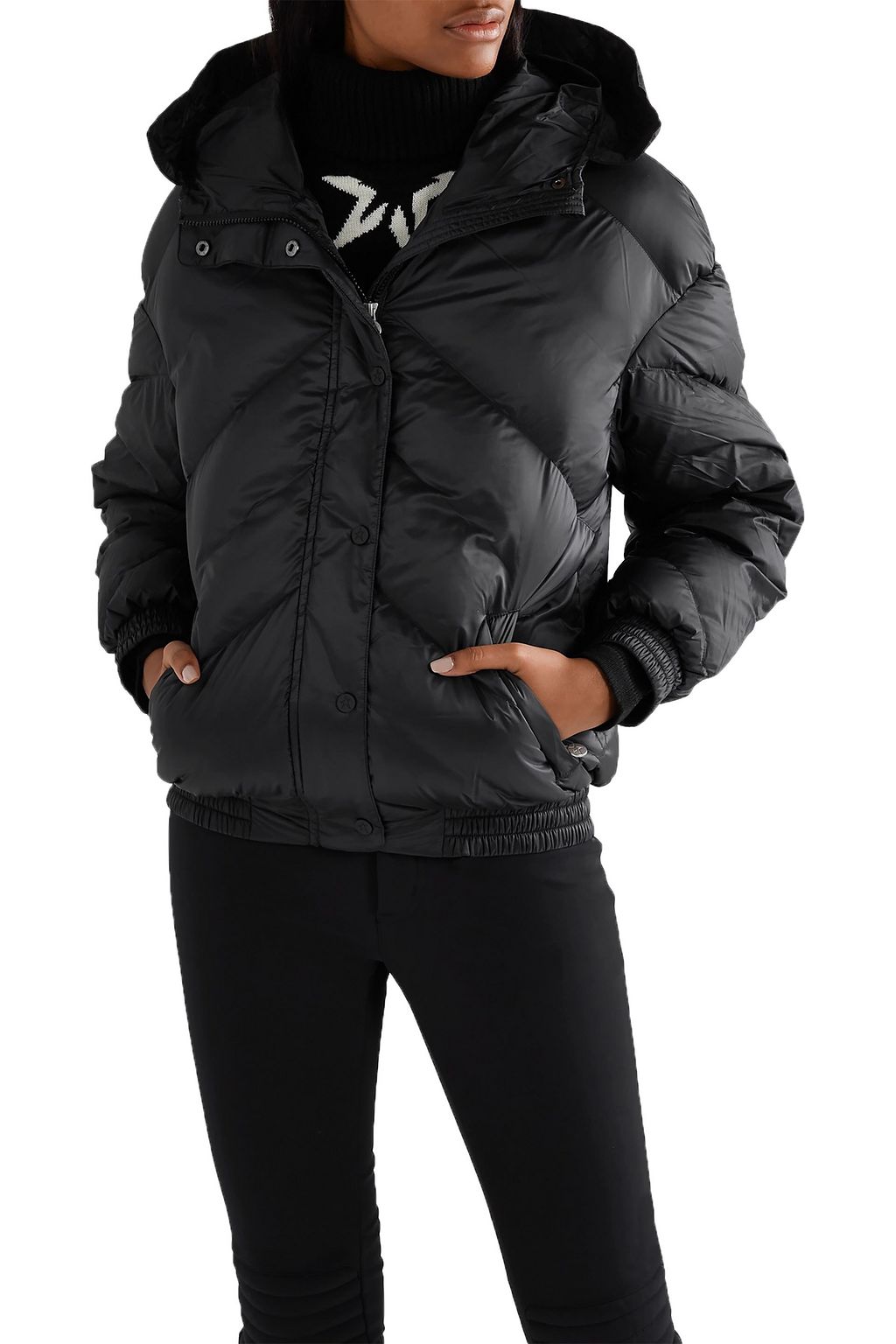 PERFECT MOMENT Oversized hooded quilted shell down jacket