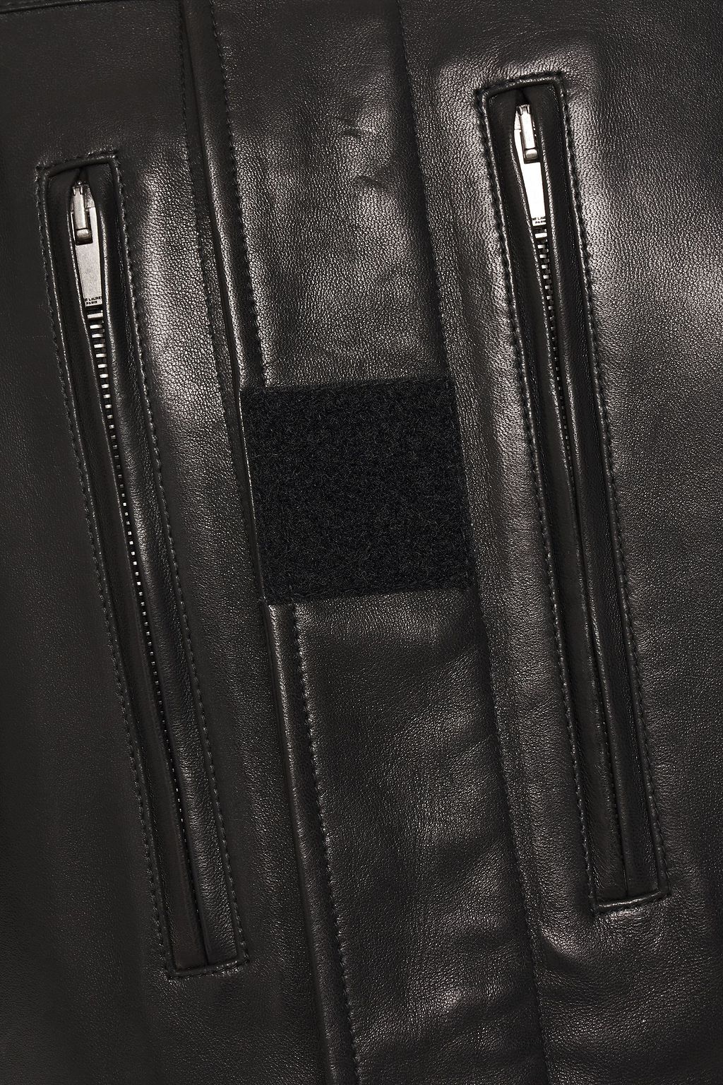 SAINT LAURENT Braid-trimmed leather jacket
