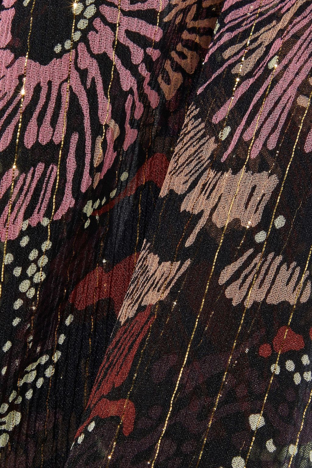 A.L.C. Mac printed metallic silk-blend chiffon blouse