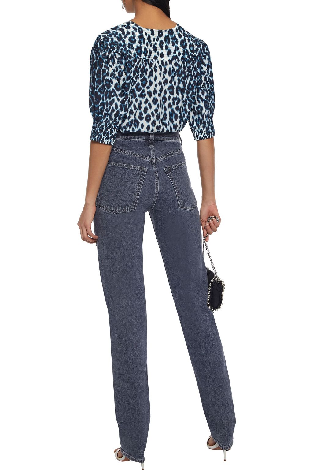 A.L.C. Elton leopard-print cotton and silk-blend voile top
