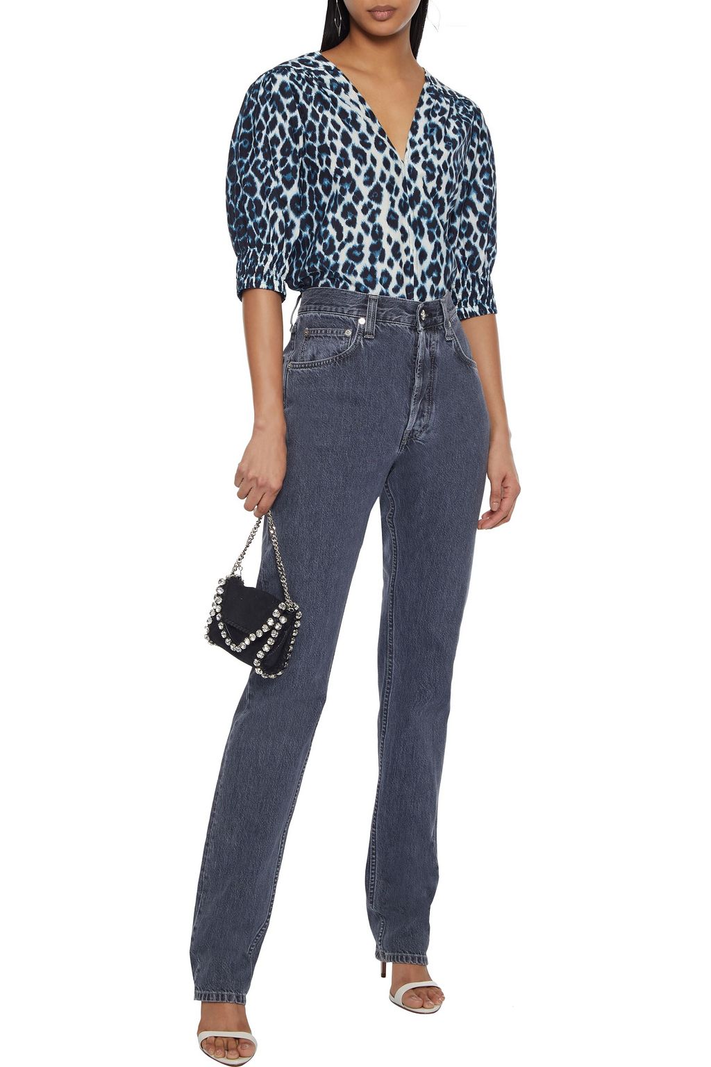 A.L.C. Elton leopard-print cotton and silk-blend voile top