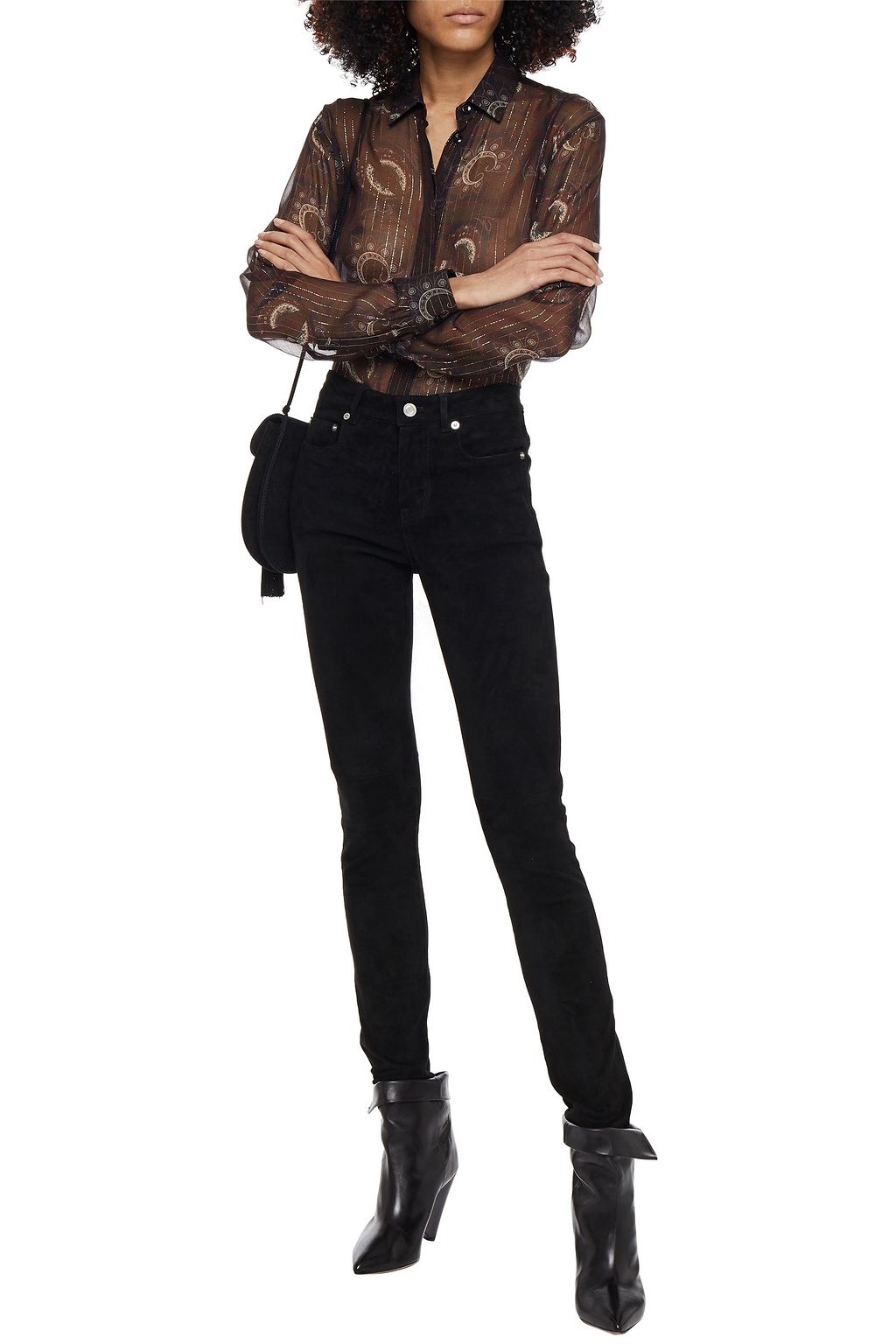SAINT LAURENT Suede skinny pants