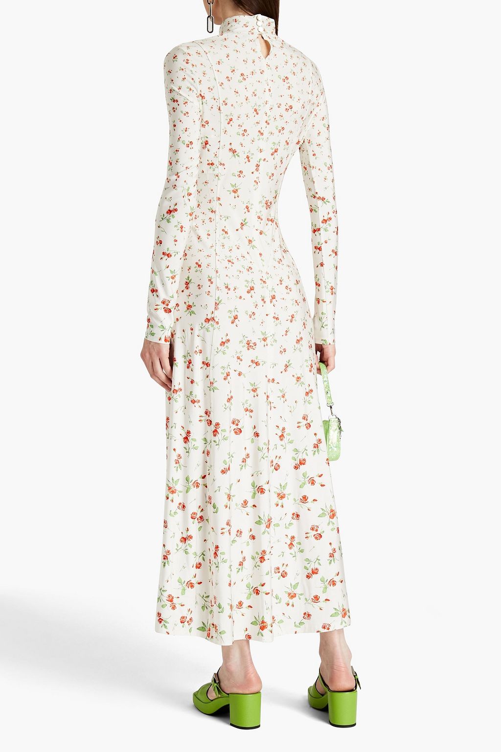 PACO RABANNE Floral-print jersey midi dress