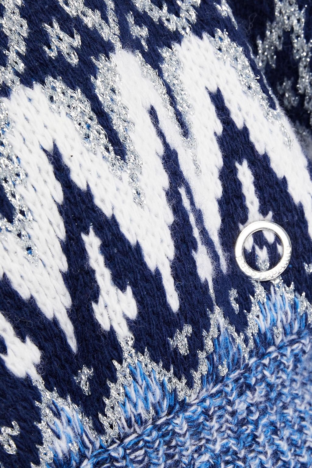 RABANNE Metallic jacquard-knit wool-blend sweater