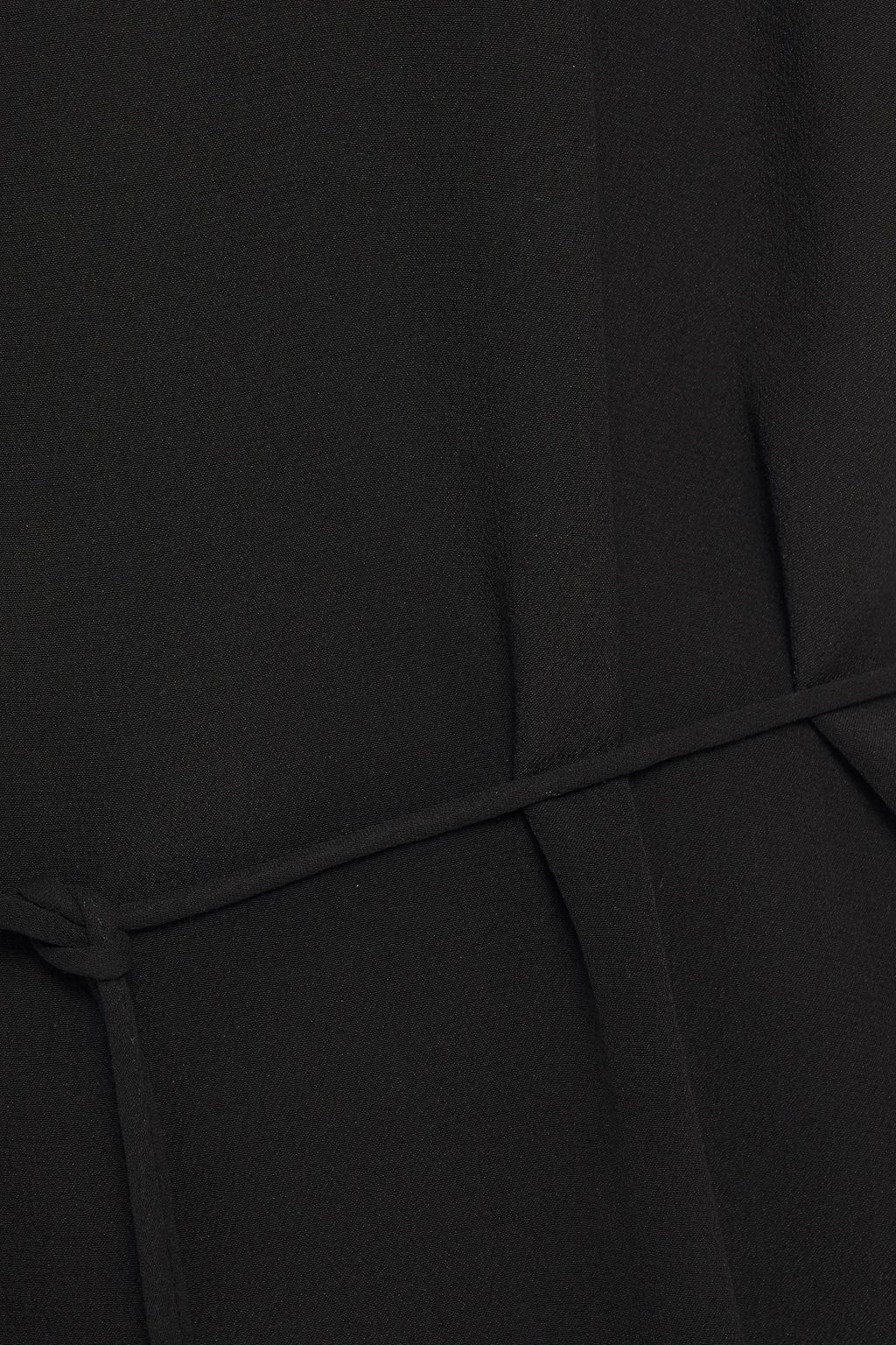 SAINT LAURENT Belted silk crepe de chine mini dress