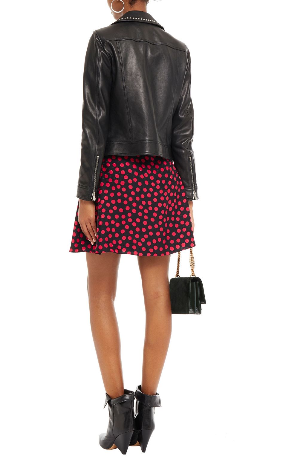 SAINT LAURENT Embellished leather biker jacket