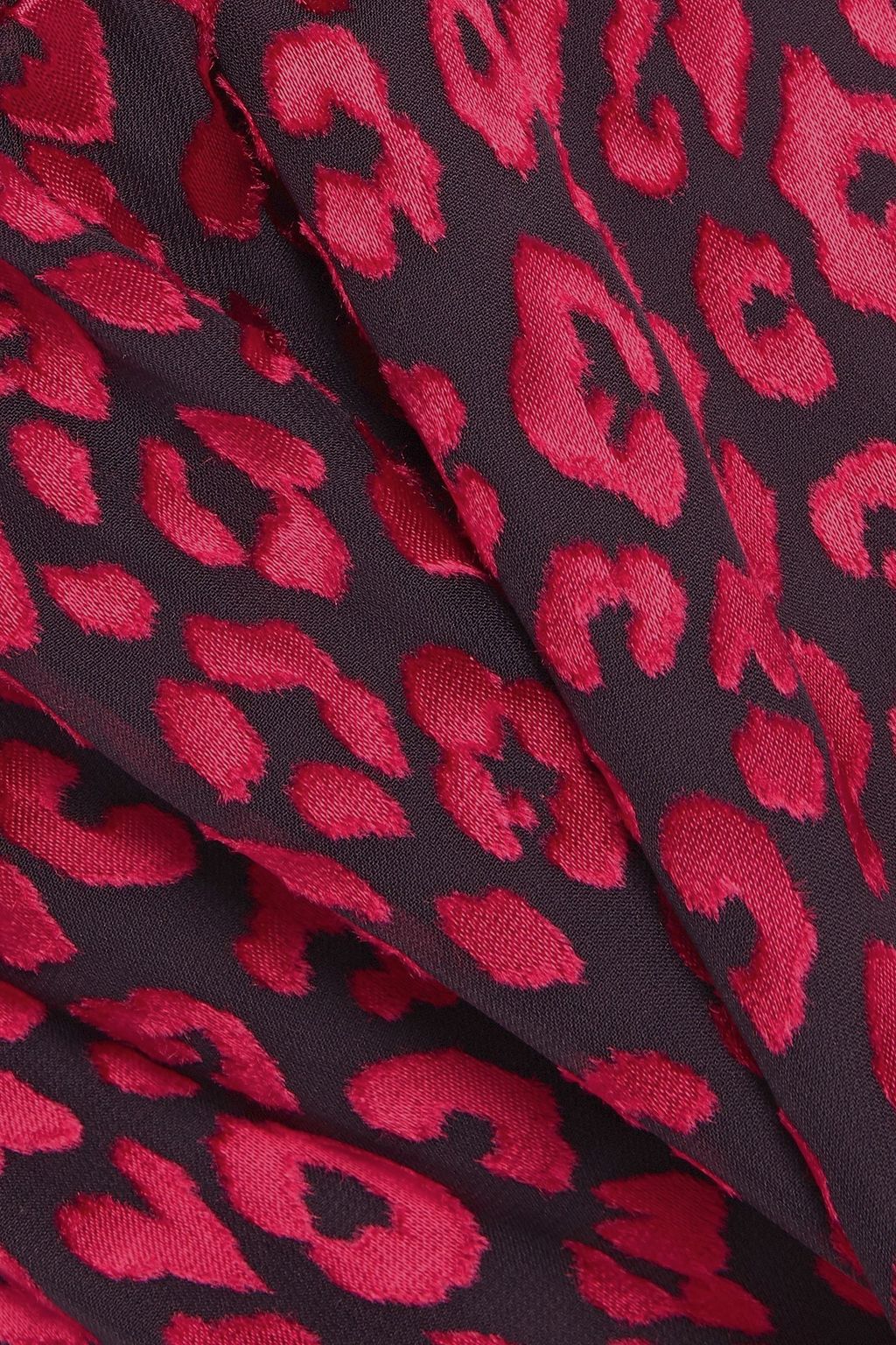 SAINT LAURENT Off-the-shoulder leopard-print fil coupé mini dress
