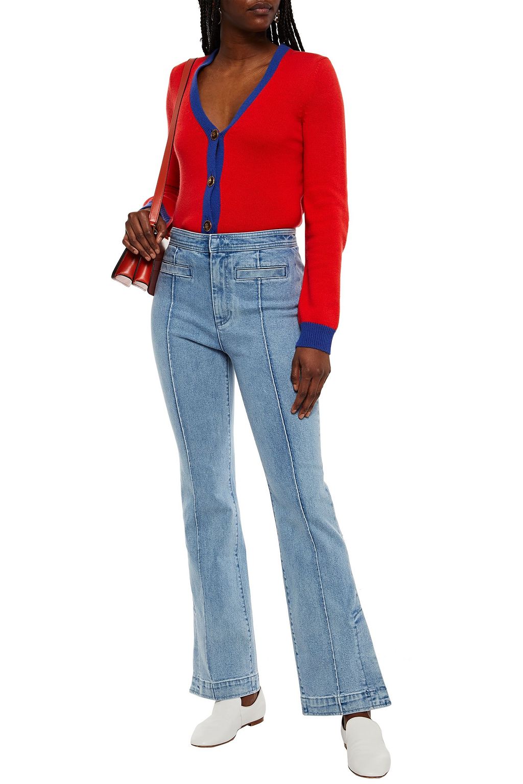 TORY BURCH Faded high-rise flared jeans