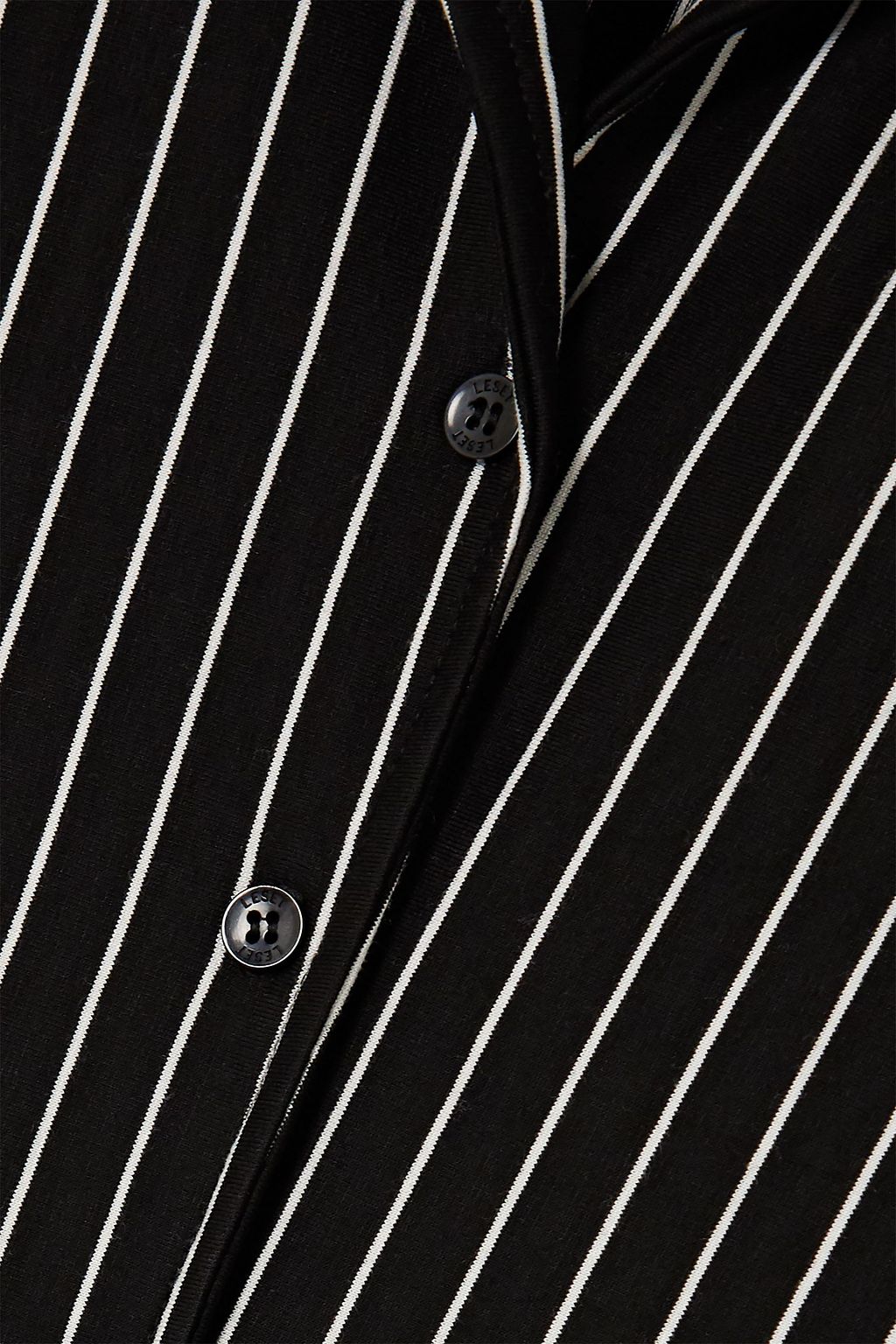 LESET Amber pinstriped stretch-jersey shirt