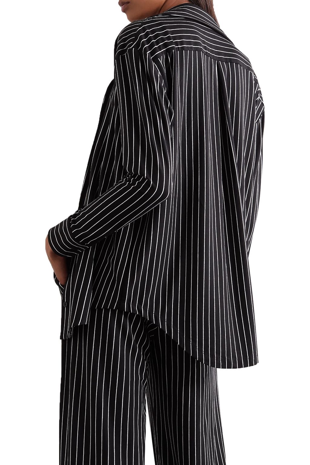 LESET Amber pinstriped stretch-jersey shirt
