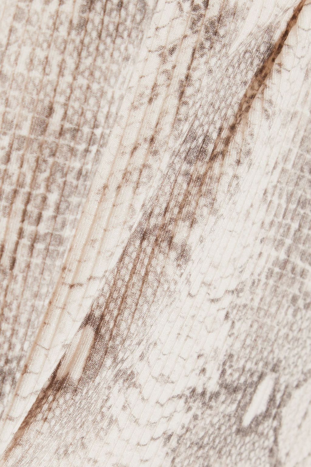 LESET Sophia snake-print ribbed stretch-modal turtleneck top