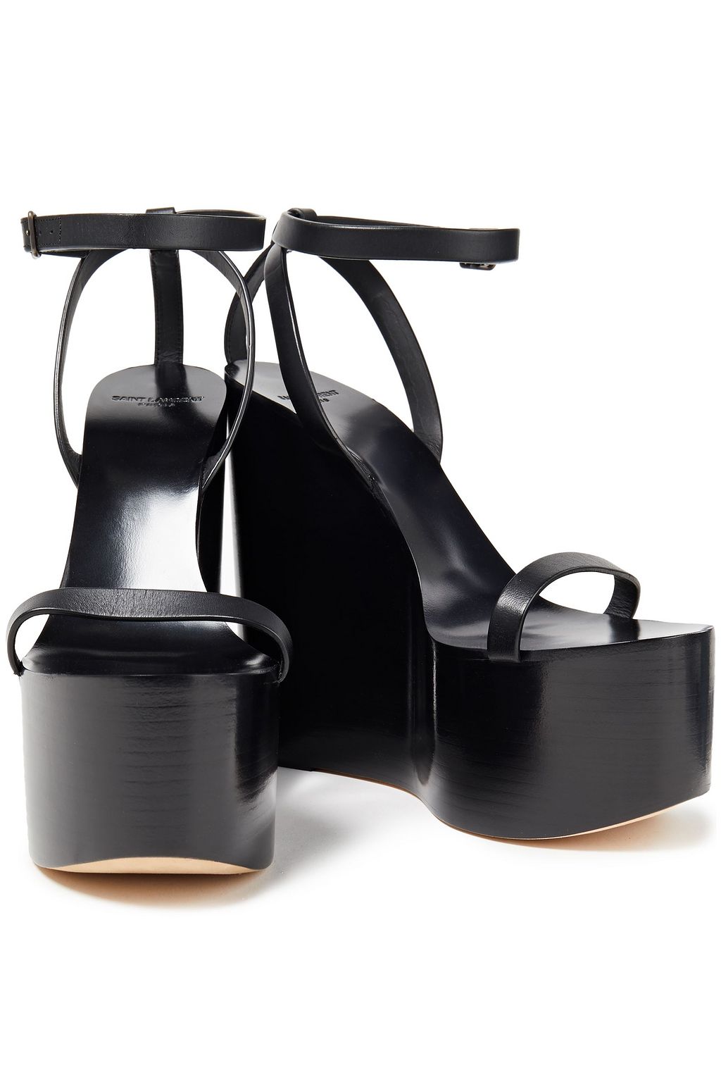 SAINT LAURENT Leather wedge sandals