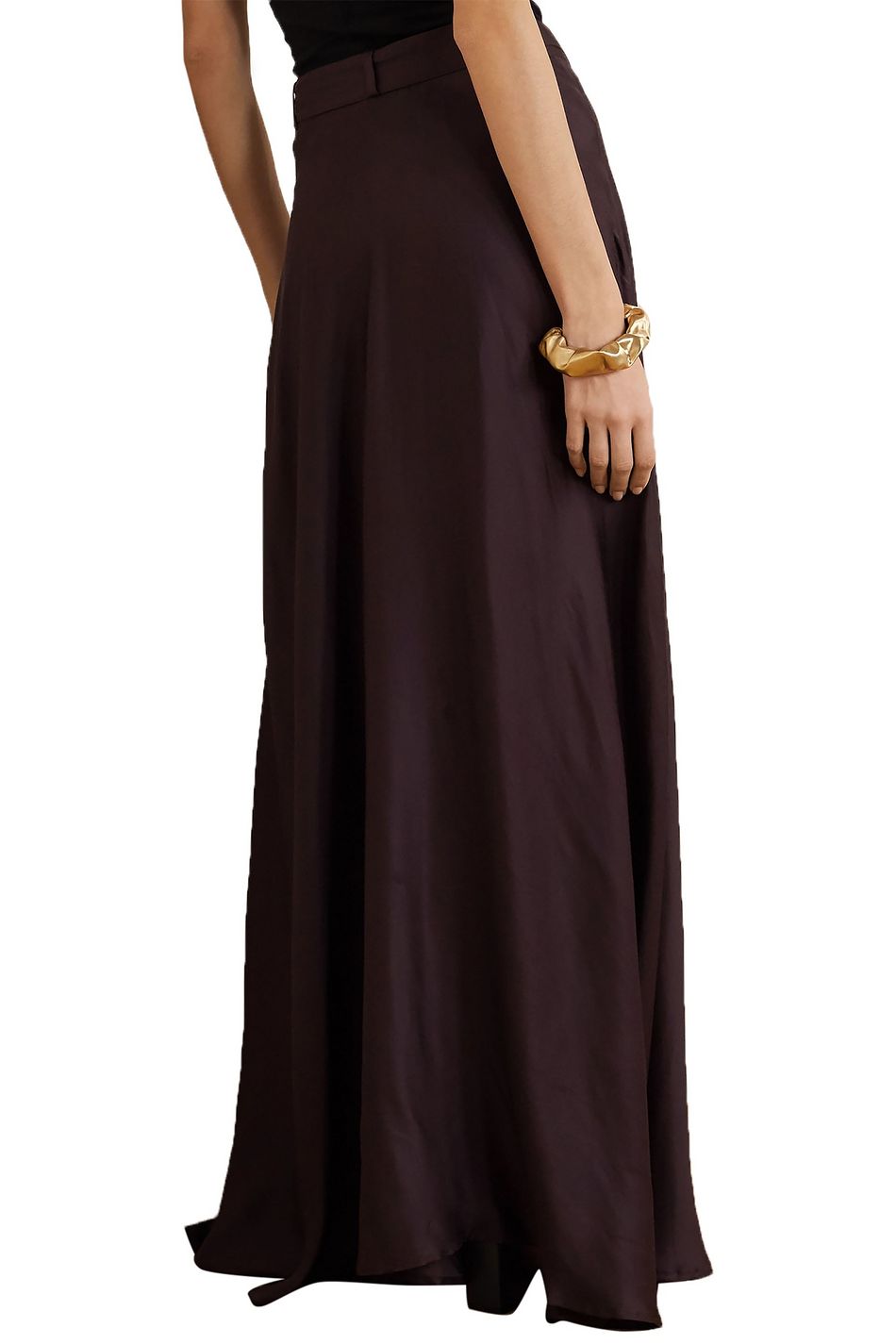 Dark brown Belted satin maxi skirt | BITE STUDIOS | THE OUTNET