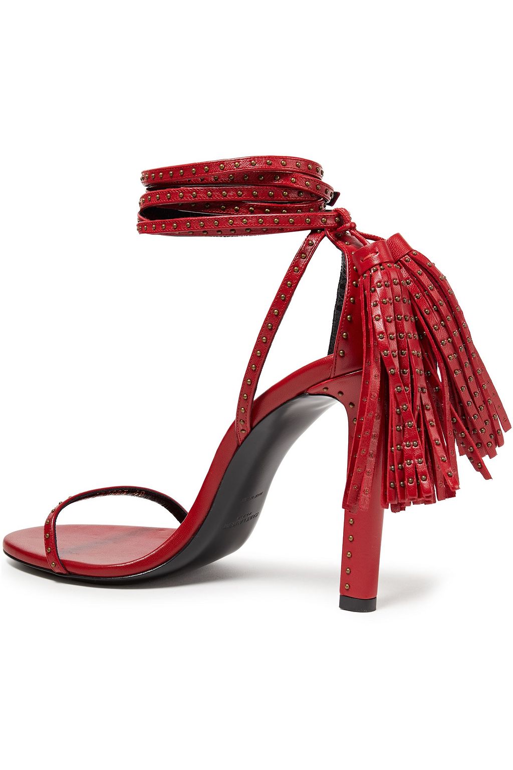 SAINT LAURENT Tassel-trimmed studded leather sandals