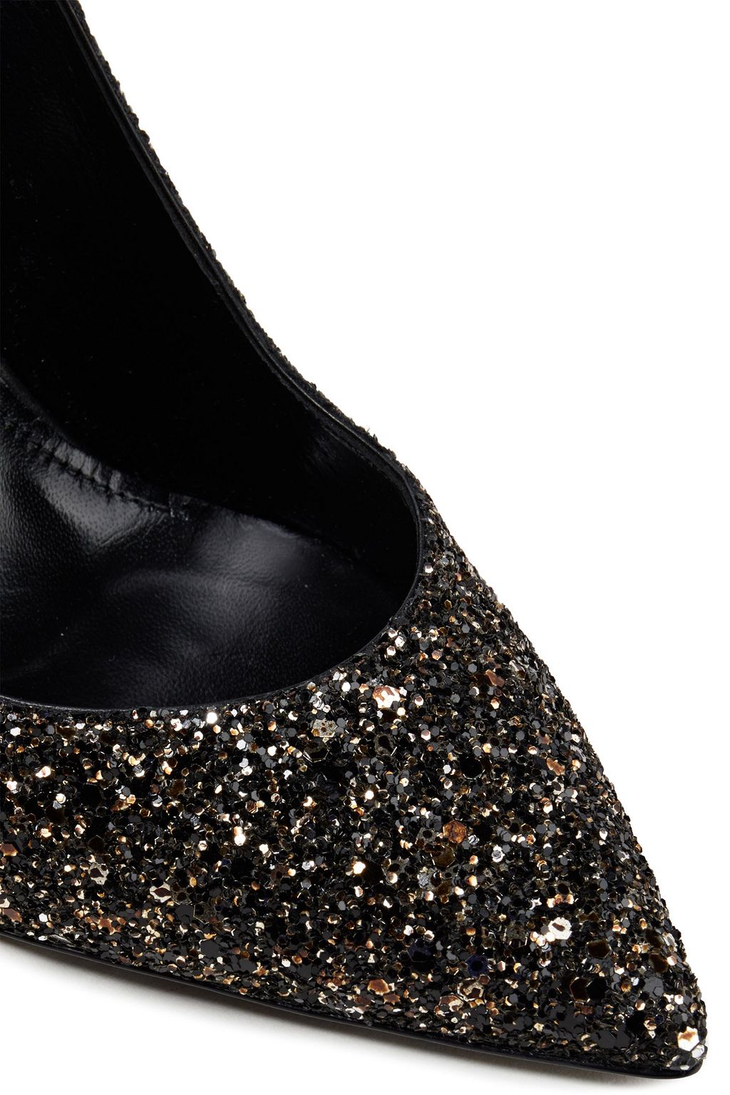 SAINT LAURENT Glittered leather pumps
